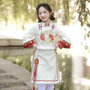 チャイナ ドレス かわいい 女の子 中華 小さい 冬 ベルベット 厚手 長袖 子供用 唐 スーツ ベスト 2点 セット 中国風 キッズ