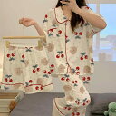 パジャマ ルームウェア 冷感 レディース ホームウェア 夏 半袖 ショート パンツ ズボン 薄手 かわいい 学生 スリーピース ホーム 服