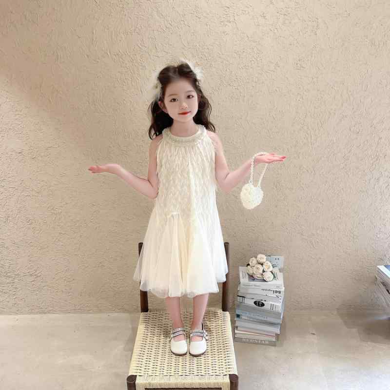 ワンピース キッズ 女の子 プリンセス風 フリンジ ノースリーブ パーティー 結婚式 発表会 フォーマル ..