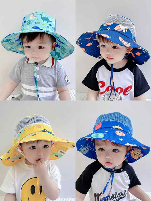 帽子 子供用 日よけ 夏 日焼け防止 メッシュ 赤ちゃん 薄手 日よけ 男の子 女の子 レジャー 男女兼用 ..