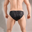 ヒョウ柄 ブリーフ トライアングル メンズ 下着 セクシー 三角 パンツ ショーツ プリント ポーチ 付き マッスルマン ボディービル 競技 ショーツ 魅力的