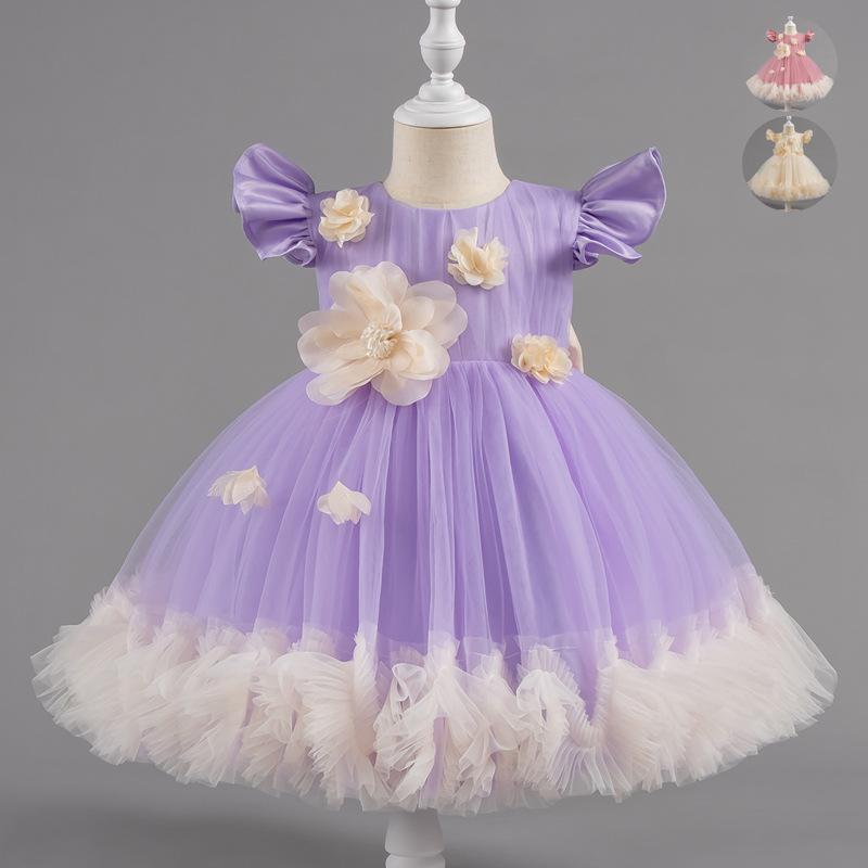 キッズドレス ベビー 女の子 1歳 2歳 3歳 誕生日 発表会 イベント 結婚式 セレモニー キャップスリーブ..