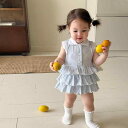 ベビー 女の子 キャミソールワンピース ロンパース チェック柄 ティアードスカート プリンセス 薄手 春夏 綿素材 肌に優しい 普段使い 赤ちゃん服