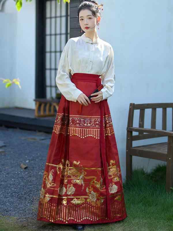 チャイニーズ スタイル レディース スカート シャツ 春秋 長袖 中国 婦人服 チャイナ風 トップス シングルブレスト スタンドカラー ブラウス 大きいサイズ レトロ ゆったり ジャカード