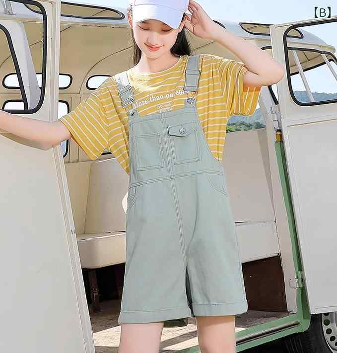 サロペット パンツ レディース メンズ オーバーオール つなぎ 夏 ショート丈 薄手 韓国 ゆったり カジュアル 大きいサイズ ベージュ グリーン