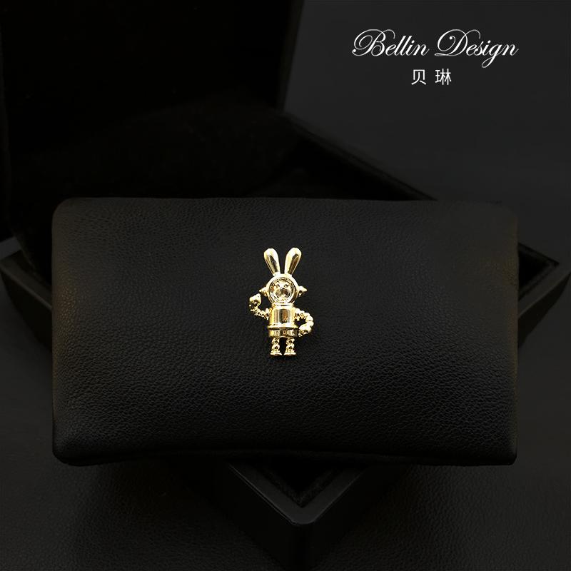 ブローチ ウサギ 小さい ハイエンド スーツ アクセサリー かわいい カラー ピン ピン バックル ジュエリー(4)