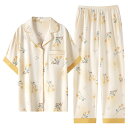 パジャマ ルームウェア セット ナイトウェア レディース 夏 モーダル 半袖 ズボン ホーム 服 薄手 氷 絹 レディース