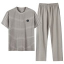 パジャマ ルームウェア セット ナイトウェア モーダル メンズ 夏 半袖 ズボン 冷感 ホーム 服 大きめ サイズ