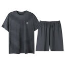 パジャマ ルームウェア セット ナイトウェア クール メンズ 夏 モーダル 半袖 ショーツ ホーム 服 大きめ サイズ 薄手 冷感