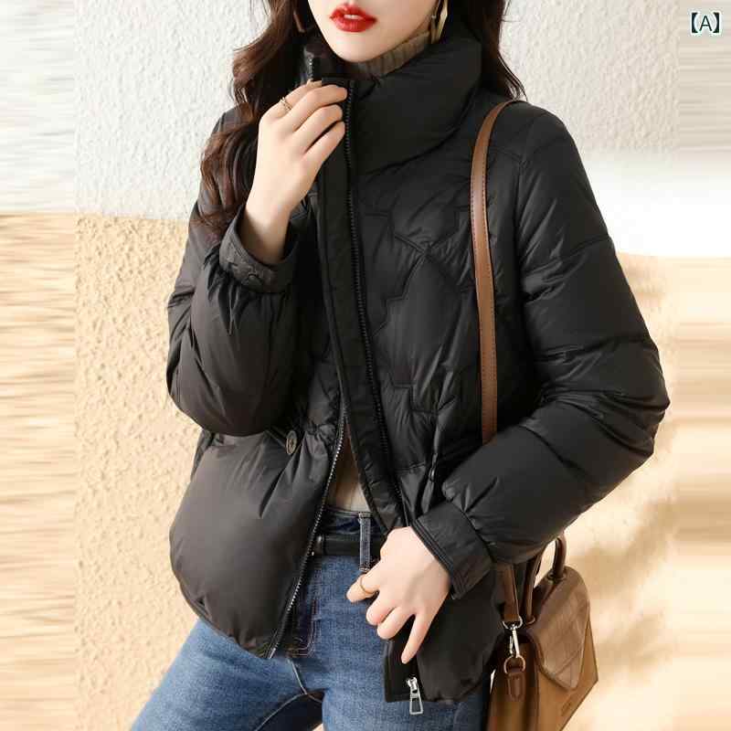 レディース 秋冬 長袖 ダウンジャケット 厚手アウター カジュアル おしゃれ 普段使い スタイルアップ ..