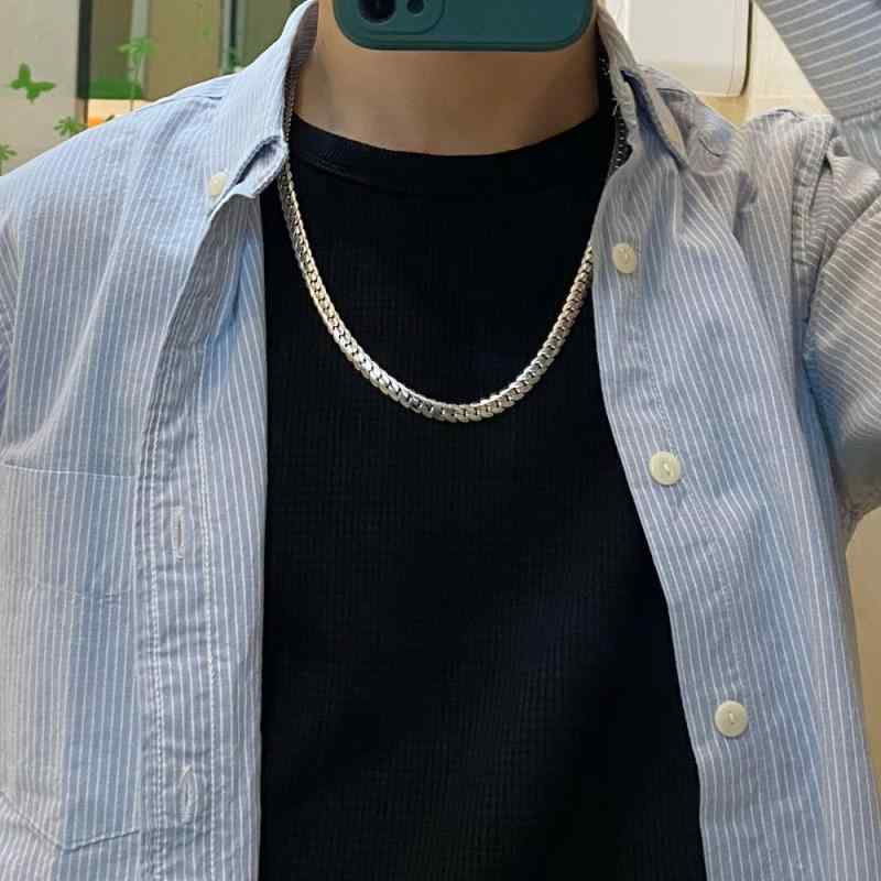 楽天way-ugo太い チェーン ネックレス 極太 マイアミ キューバン ヒップホップ ごつい ラップ アメリカン ストリート チタン 鋼 メンズ エンボス 非退色 シンプル ハイエンド ライト ラグジュアリー 鎖骨