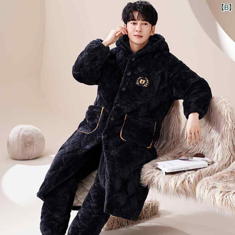 ルームウェア 部屋着 秋冬 パジャマ 暖かい おしゃれ もこもこ キルティング ジャケット メンズ レディース ロング 厚手 フード付き