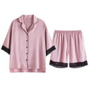 パジャマ ルームウェア セット ナイトウェア レディース 夏 冷感 半袖 ショーツ ホーム 服 夏 薄手 大サイズ