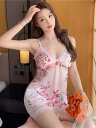 レディース パジャマ ナイトウェア セクシー ランジェリー 胸パッド付き 夏 女性用 魅惑的 冷感 薄手 サスペンダー ショーツ レース 魅力的 ホームウェア ツーピース スーツ