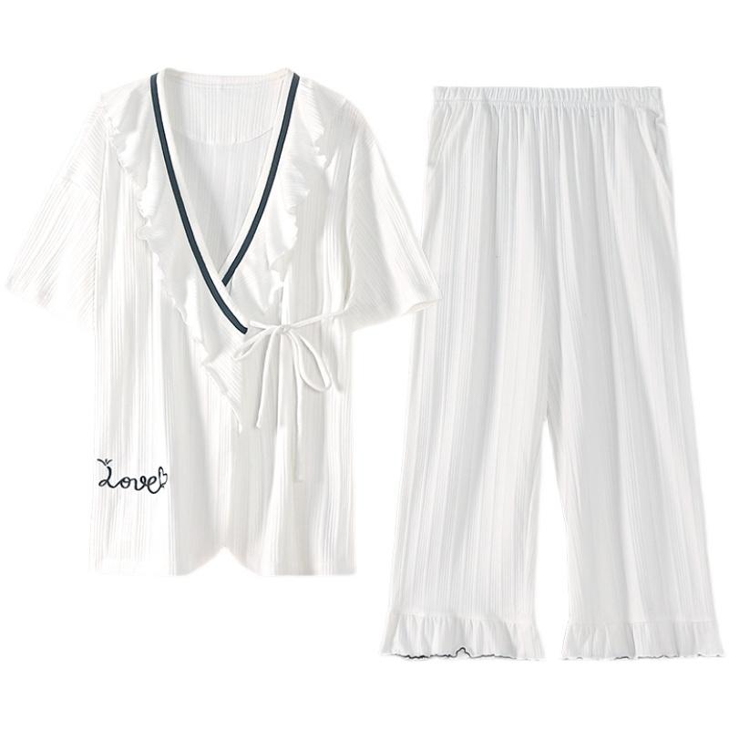 パジャマ ルームウェア セット ナイトウェア 冷感 カップル レディース 夏 綿 魅惑的 着物 寝間着 メンズ ホーム