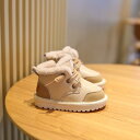 スノーブーツ キッズ 女の子 防水 男の子 ベビー 冬 滑り止め ソフトソール 歩きやすい 裏ボア 面ファスナー ベージュ キャメル 厚手 暖かい PU おしゃれ レースアップ