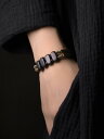 ブレスレット メンズ レディース エスニック 黒檀 黄銅 木製 ビーズ レトロ バングル おしゃれ アクセサリー カップル ペア 誕生日 プレゼント