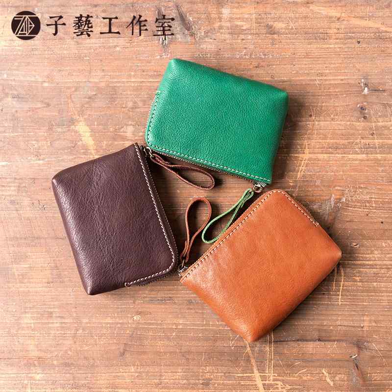 小銭入れ レディース ミニ 財布 コインケース 無地 レトロ ジッパー 革 レザー ショート 収納 バッグ ブラウン グリーン イエロー ポーチ