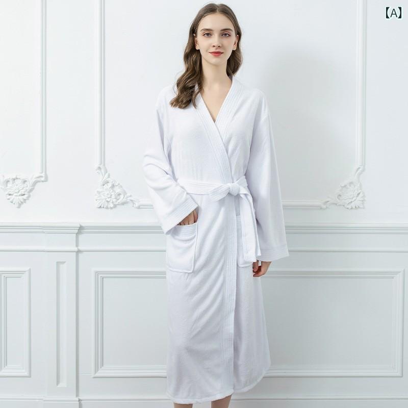 バスローブ ルームウェア レディース メンズ ファッション オールシーズン ホームウェア ロング ナイト ガウン 春秋 速乾