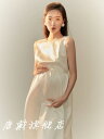 撮影 衣装 マタニティ おしゃれ ファッション フォト スタジオ 妊婦 写真 ハイエンド バックレス パール サスペンダー スカート アート フリーサイズ シン...