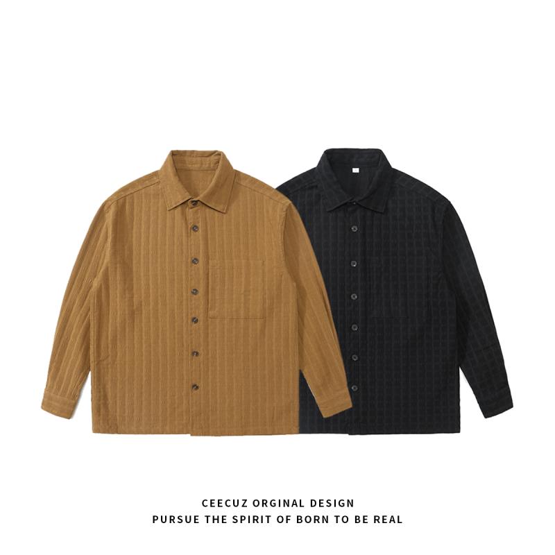 セーター トップス 長袖 レトロ ジャカード チェック柄 軽量 大人 リラックス セーター カーディガン メンズ 秋冬 カジュアル アウターシャツ