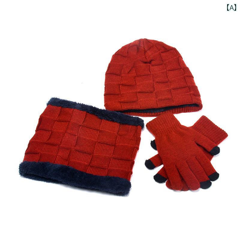 ニット帽 ファッション 帽子 キャップ ハット ニット マフラー 手袋 セット 小物 衣料品 暖かい 厚手 耳 保護 防寒性 雑貨 男女兼用 装飾 冬 屋外 子供用