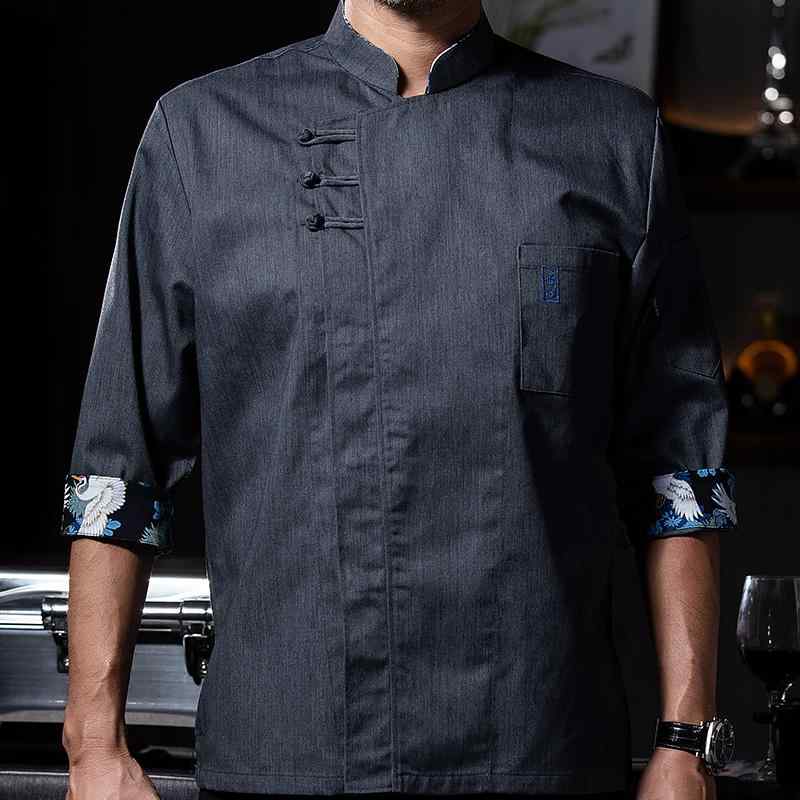 コックコート 業務用 ユニフォーム ハイエンド シェフ 作業着 長袖 ホテル ケータリング 鍋 レストラン 秋冬 制服 メンズ スーツ 厨房 コック服 トップス エプロン セットアップ