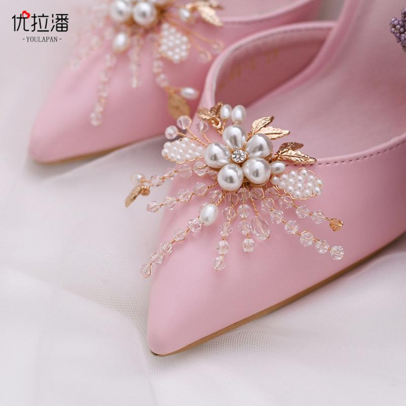 シューズ クリップ おしゃれ レディース 装飾 小物 アクセサリー 着せ替え パンプス 靴 結婚式 パーティー 発表会 取り外し可能 韓国 キラキラ パール 合金 花