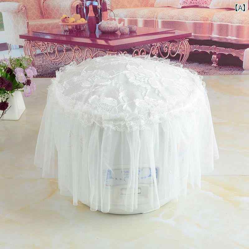 炊飯器 ほこり よ け カバー ノンフライヤー タオル 牡丹 刺繍 生地 レース ミキサー ブレンダー ジューサー ダスト布 防塵 傷 汚れ 防止 ベージュ ピンク 白