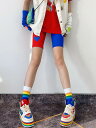 レギンス レディース 春夏 スパッツ パンツ 五分丈 ストレッチ 伸縮性 通気性 快適 柔らかい インナー ヨガ ルームウェア おしゃれ プリント ハート 赤 ピンク 青(4)