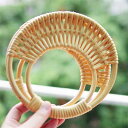バッグ 持ち手 手芸用品 籐編み ラウンド形 DIY ハンドメイド 裁縫 クラフト 手提げ カバン ハンドル パーツ 材料 素材 ナチュラル