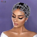 ウェディング ヘッドドレス ヘアアクセサリー 結婚式 花 シンプル カチューシャ プレス 手作り ラインストーン シルバー ゴールド 衣装 小物 ステージ パフ...