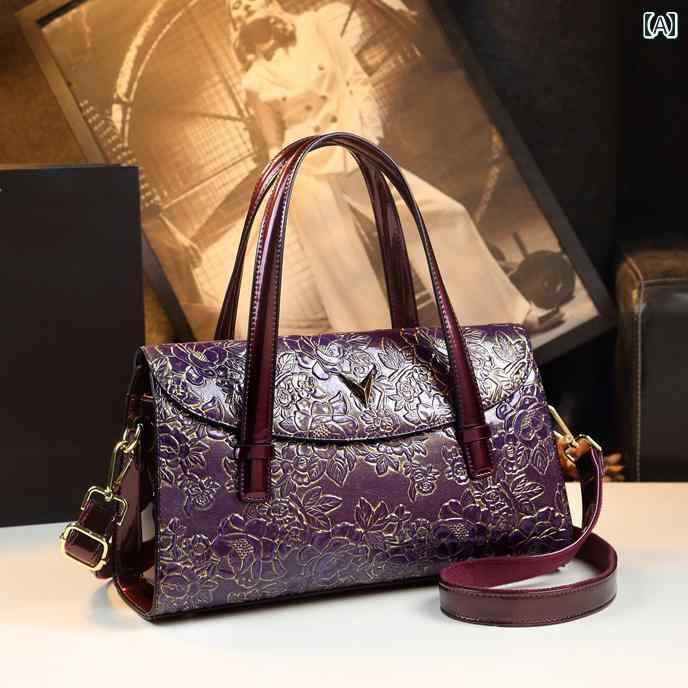 ハンドバッグ レディース おしゃれ エンボス加工 カバータイプ 蓋付き袋 ショルダーハンドバック ボス..