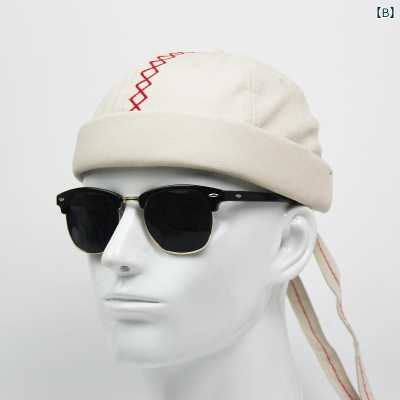 帽子 ツバなし ロールキャップ メンズ レディース 韓国 ビーニー レトロ セーラーハット ヒップホップ 旅行 ブラック ホワイト