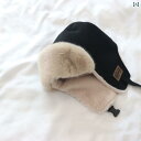 フライトキャップ パイロット 帽子 防寒 子供 キッズ 冬 男の子 女の子 裏起毛 暖かい ブラック キャメル グリーン 耳あて