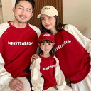 親子服 リンクコーデ レディース メンズ 大人用 キッズ 子供 赤ちゃん ベビー 家族写真 衣装 お揃い ペアルック リゾート トラベル 長袖 スウェット トッ...