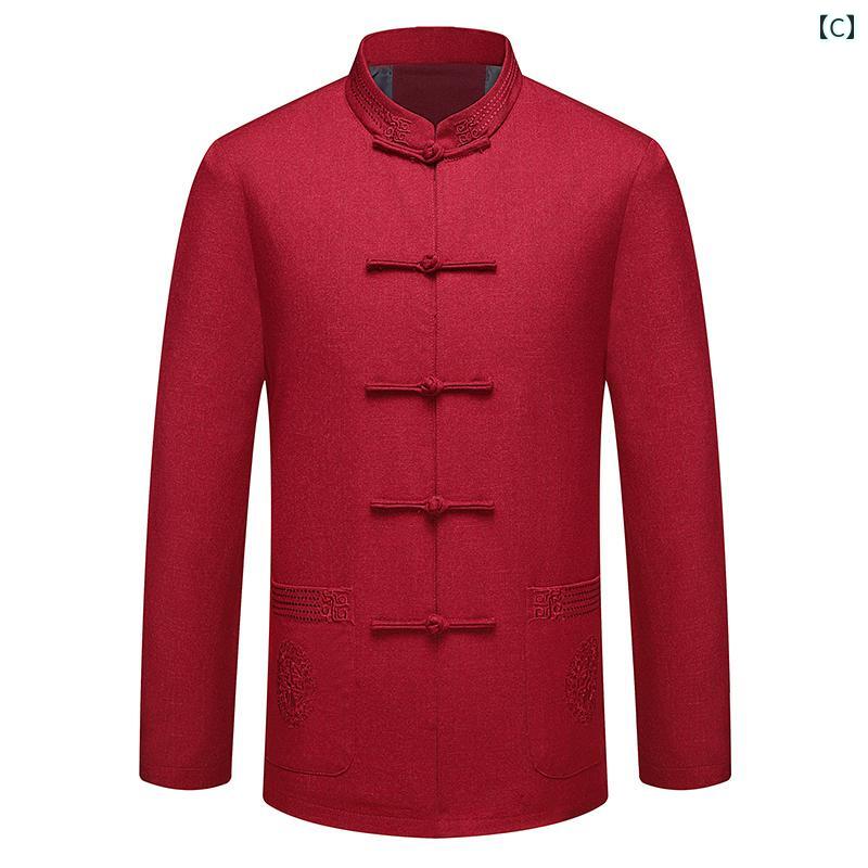 メンズ チャイナテイスト ジャケット 中華服 中国 服 紳士服 お父さん おじいちゃん ファッション カジュアル 普段着 レトロ ゆったり 男性 大きいサイズ 春秋冬