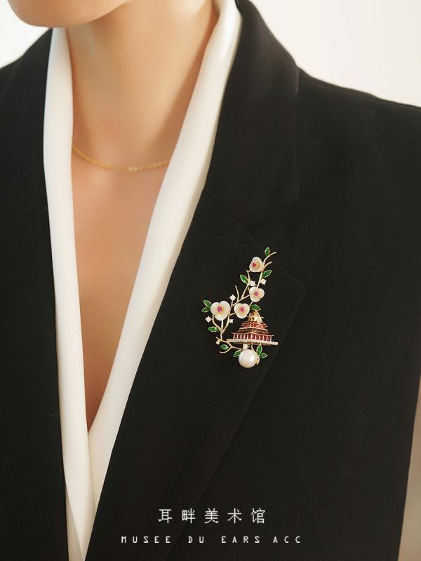 ブローチ 入学式 卒業式 オイ スター パール ハイエンド 女性 コサージュ レディース 精巧 ウェディング スーツ アクセサリー チャイナ風 ギフト ファッション 装飾品