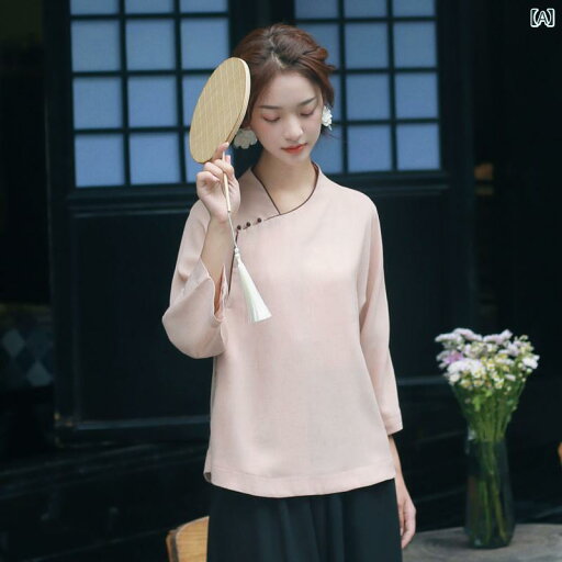 レディース チャイナ風 セットアップ 爽やか 唐 セット 若々しい 茶 エレガント 春夏 仏教 瞑想服 在家服 茶師服 トップス ワイドレッグパンツ 無地 シンプル 女性用 レディース チャイナ風 セットアップ 爽やか 唐 セット 若々しい 茶 エレガント 春夏 仏教 瞑想服 在家服 茶師服 トップス ワイドレッグパンツ 無地 シンプル 女性用