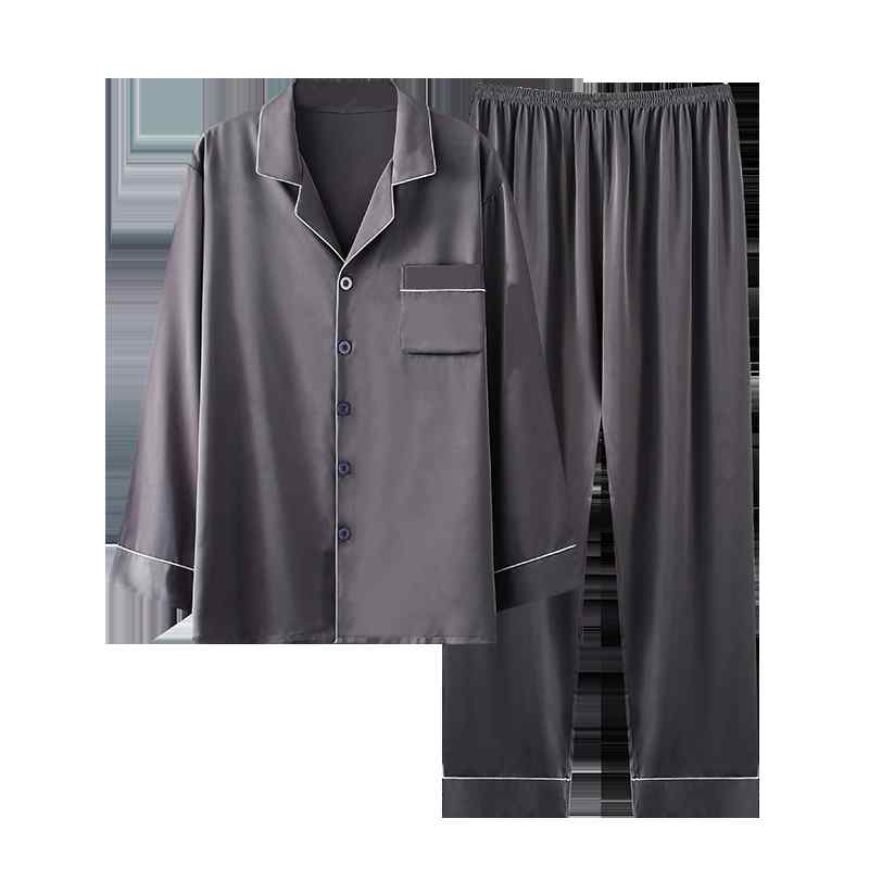 パジャマ ルームウェア メンズ 長袖 春秋 薄手 冷感 夏 カーディガン ホームサービス ラグジュアリー スモール