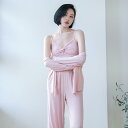 レディース パジャマ 春秋 キャミソール かわいい お泊り モーダル 3点セット 胸パッド 一体型 長袖 薄手 秋 ホーム 服