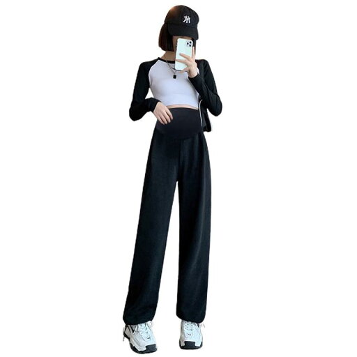 マタニティ パンツ 春秋冬 ベルベット ワイドレッグ パンツ レギンス スウェット パンツ 腹部サポート コットン マタニティ パンツ 春秋冬 ベルベット ワイドレッグ パンツ レギンス スウェット パンツ 腹部サポート コットン