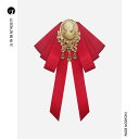 蝶ネクタイ おしゃれ 卒業 カレッジ ストリーマー JK レッド制服 シャツ 付き 女性用 ブローチ アクセサリー