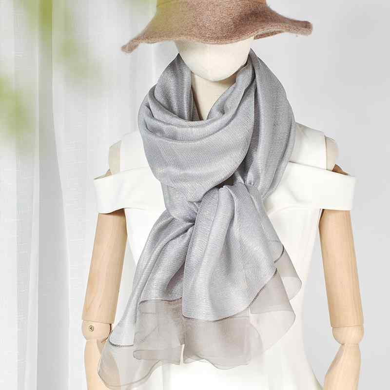 レディース ショール スカーフ おしゃれ 光沢 冬 シンプル 無地 春秋 ロング 薄手 チャイナ 幅：80cm 長さ 190cm