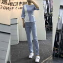 クリニック 制服 介護 リハビリ ユニフォーム 春夏 看護 作業着 病院 美容 パンツ セット ポリエステル 七分袖 大きいサイズ 病院 おしゃれ シンプル マ...