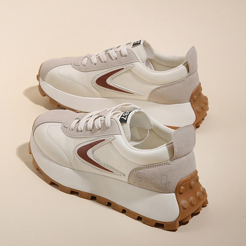 レディース 厚底スニーカー ワッフル シューズ 婦人 靴 春 スポーツ レジャー 厚底 ダッド シューズ ホ..