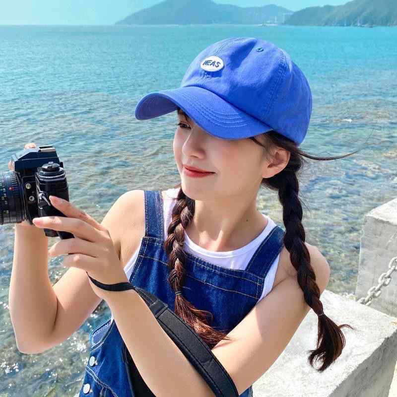 春夏 ブルー ソフト トップ ひさし キャップ 夏 帽子 野球帽 ベースボールキャップ 女性用 韓国 薄手 ..