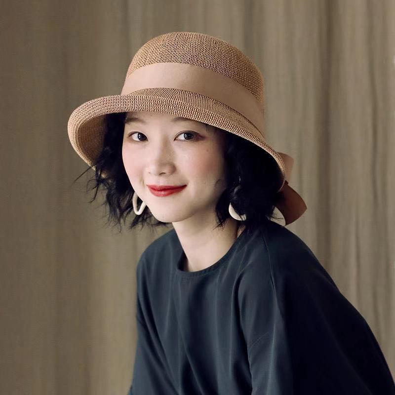 麦わら帽子 レディース帽子 夏 カジュアル ボールハット 日焼け防止 フィッシャーマンハット つば バケットハット