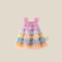 ワンピース キッズ 女児 夏服 女の子 子供服 キャミソール ティアード プリンセスドレス ピンク ポリエステル 薄手 かわいい お出かけ着