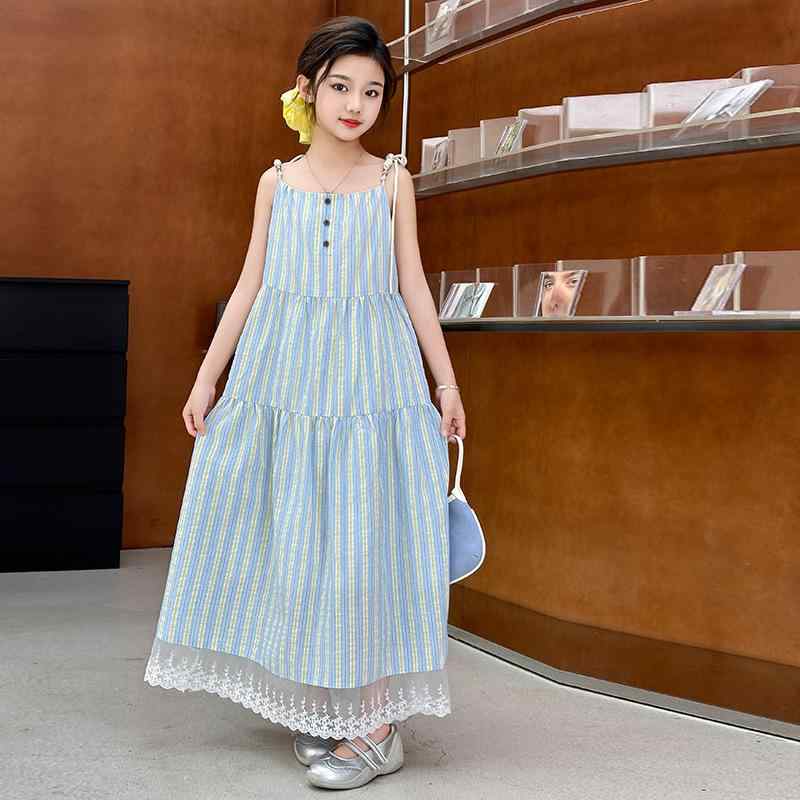 ワンピース 女の子 キッズ 中大児向け サマーキャミソール チュールスカート プリンセスライン ロング..